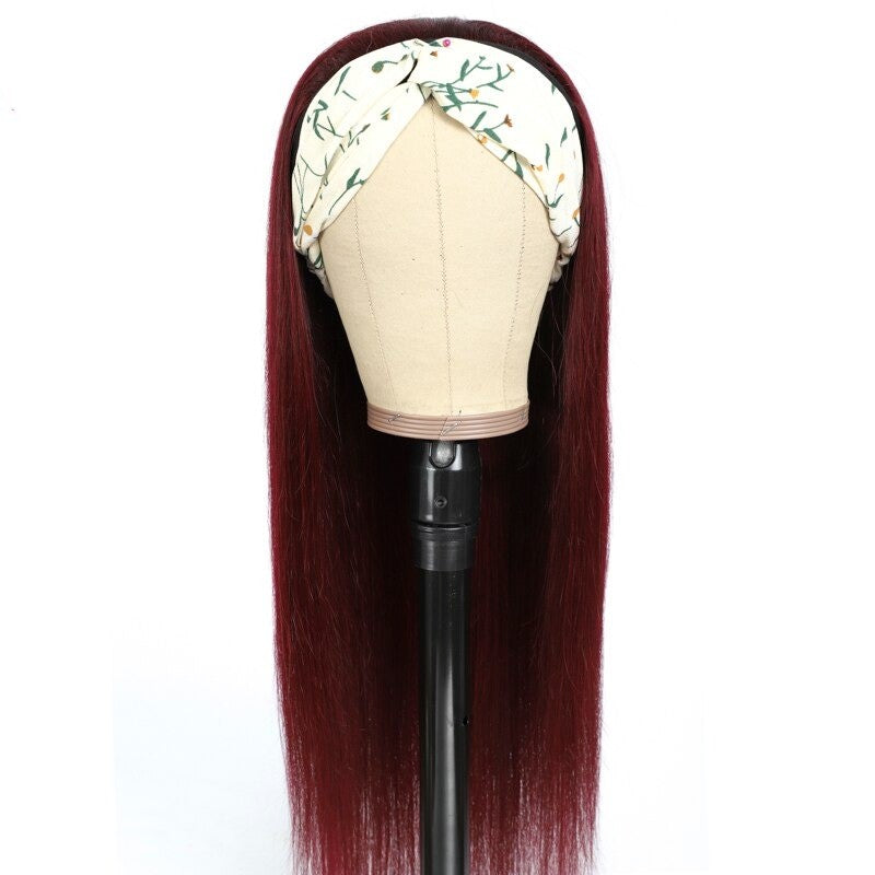 Burgundy Headband Wig