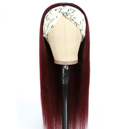 Burgundy Headband Wig