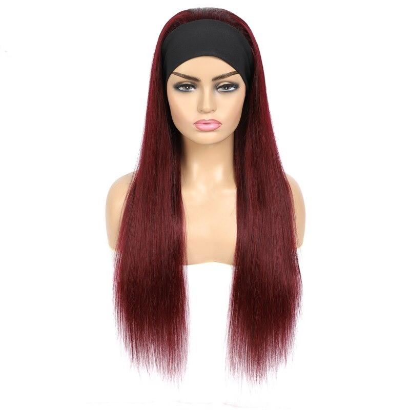 Burgundy Headband Wig