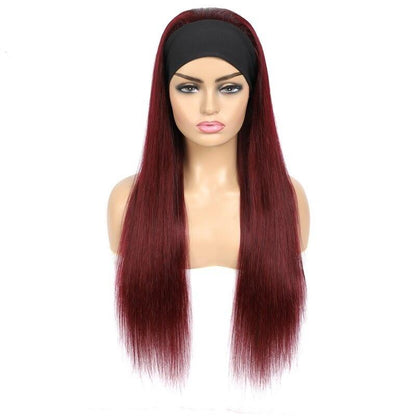 Burgundy Headband Wig