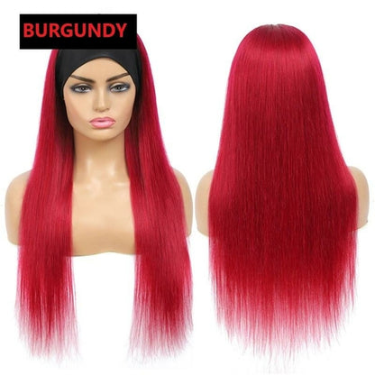 Burgundy Headband Wig