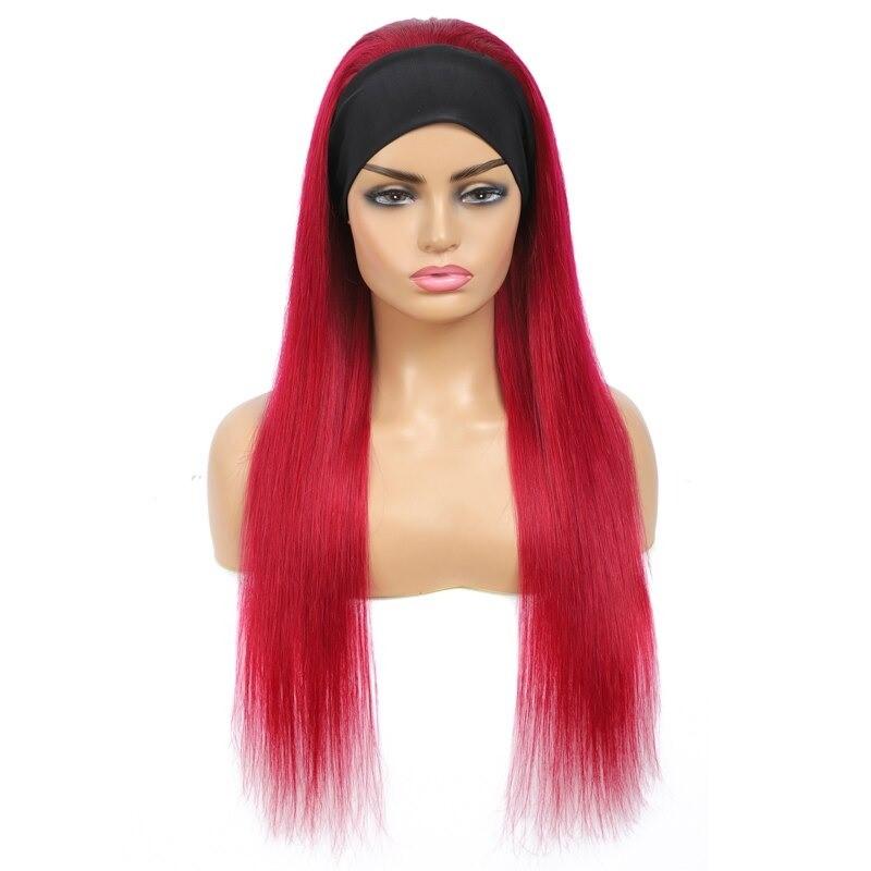 Burgundy Headband Wig