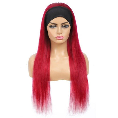 Burgundy Headband Wig