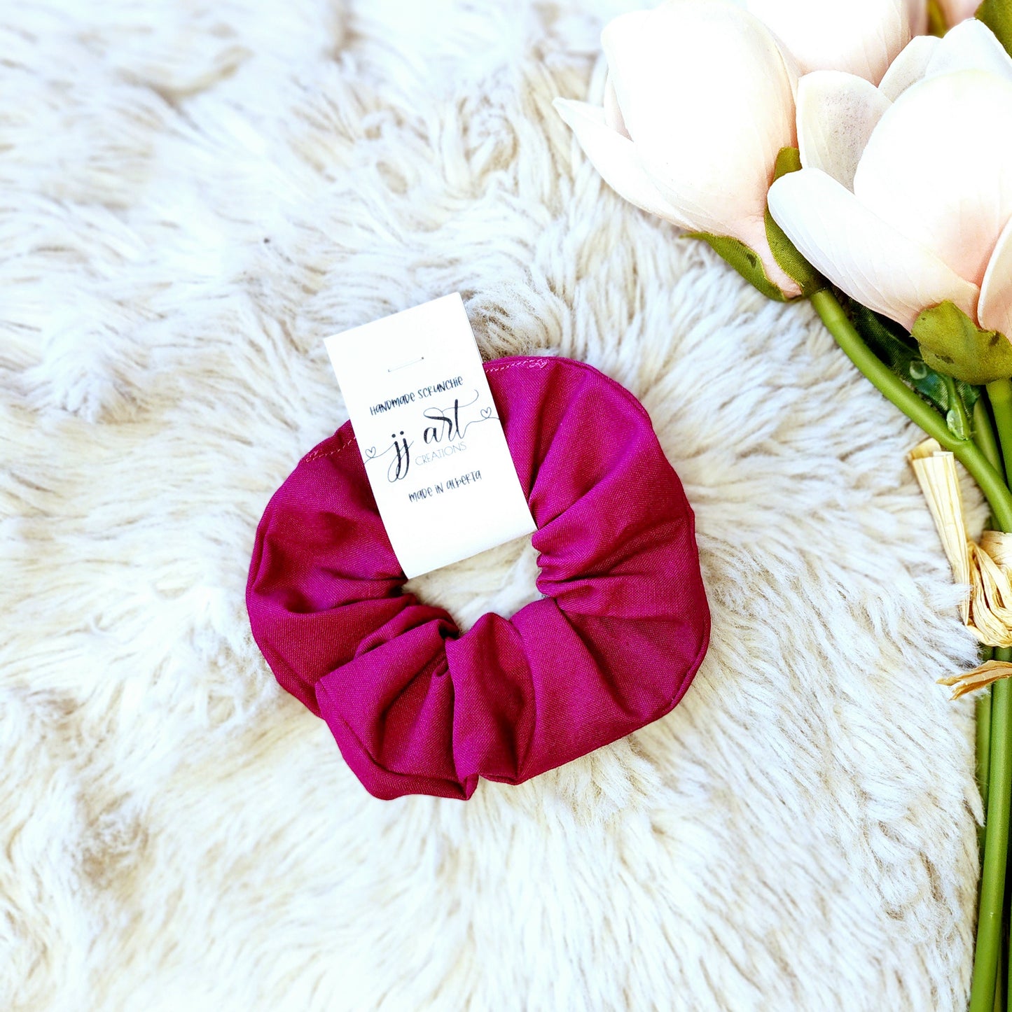 Pink Cotton Hair Scrunchie