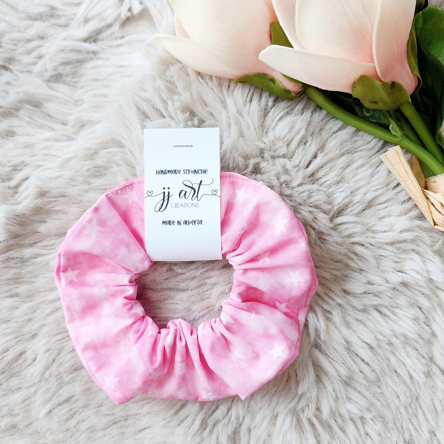 Pink Cotton Hair Scrunchie